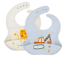 Babador infantil de silicone com bolso coletor