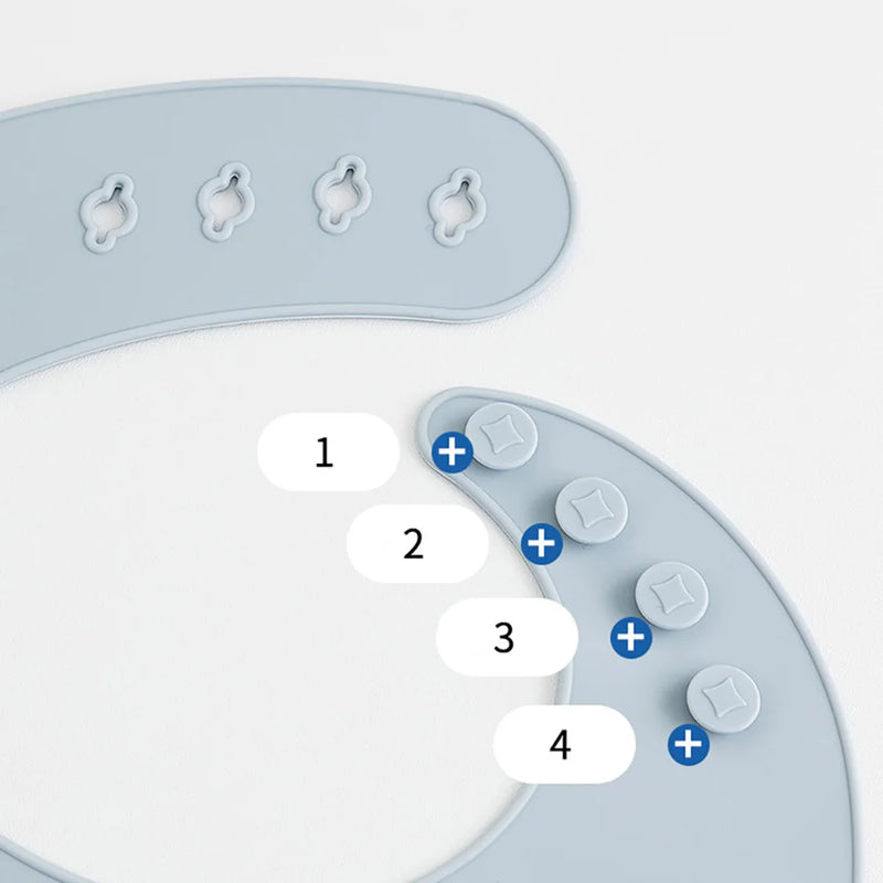 Babador infantil de silicone com bolso coletor