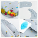 Babador infantil de silicone com bolso coletor