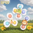 Kit de três brinquedos giratório com ventosa