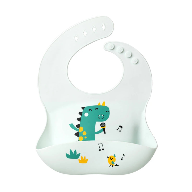 Babador infantil de silicone com bolso coletor