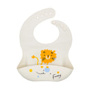 Babador infantil de silicone com bolso coletor